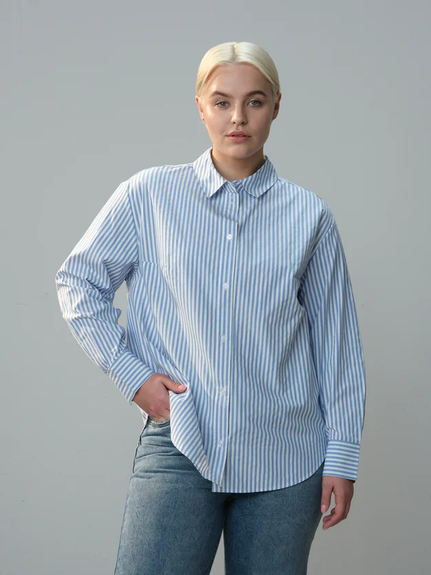 Классическая рубашка в полоску Plus Size