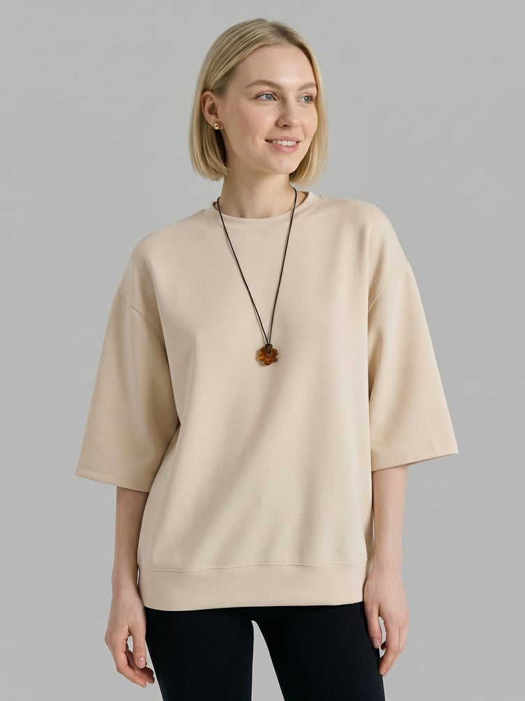 Свитшот трикотажный с коротким рукавом