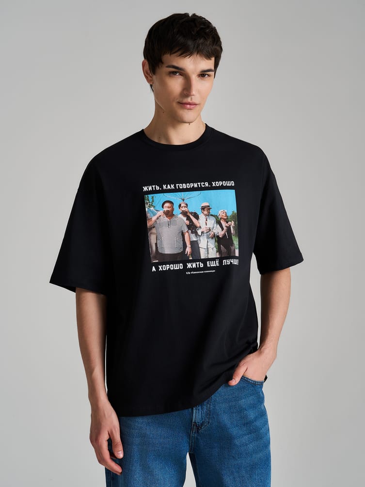 Футболка оверсайз с принтом Мосфильм