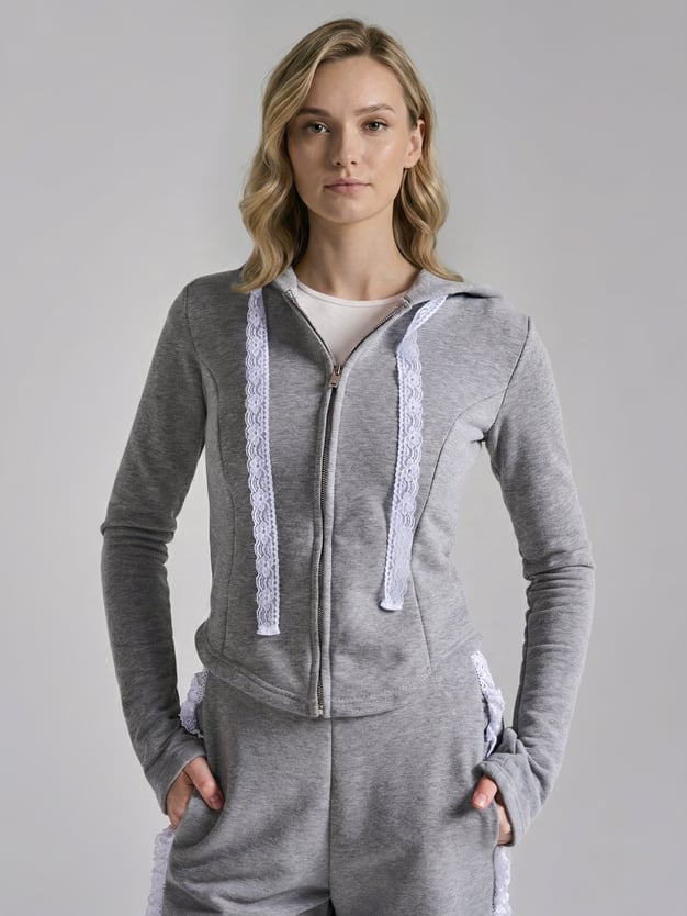 Толстовка с кружевными завязками