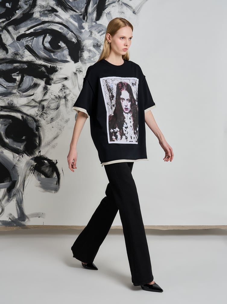 Футболка оверсайз с принтом Макс Борисов