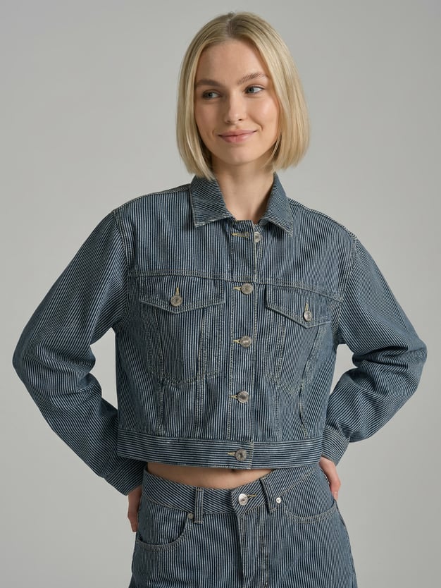 Куртка джинсовая в полоску