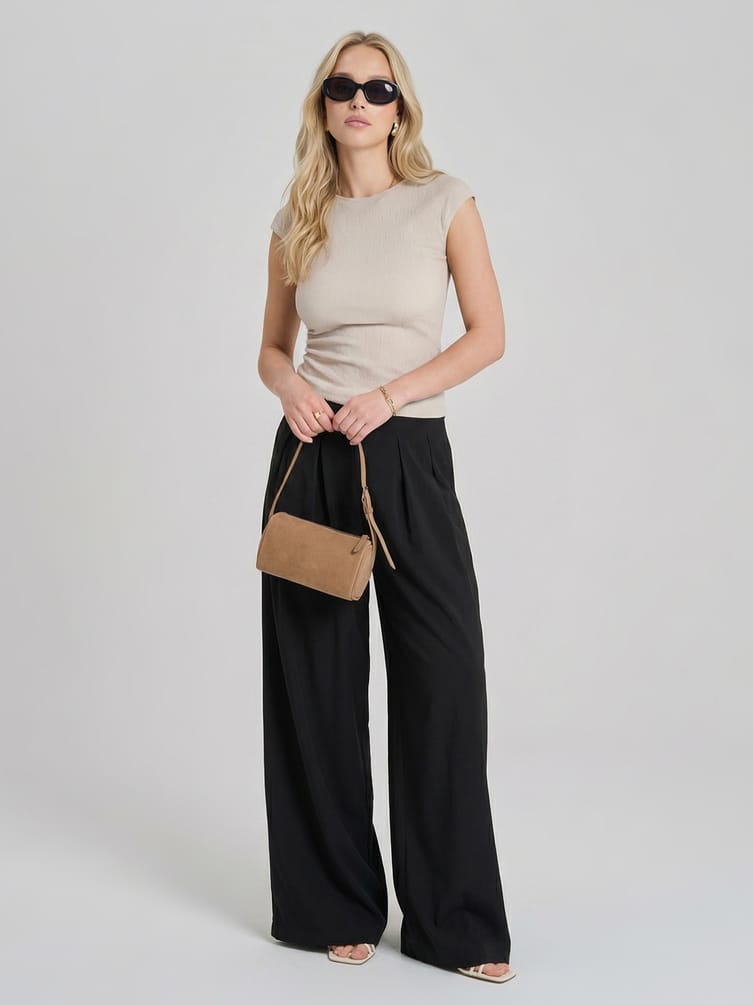 Брюки палаццо классические с защипами