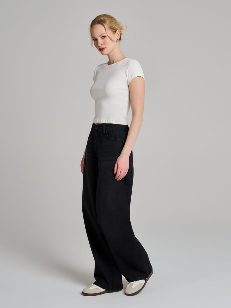 Джинсы Balloon зауженные с вареным эффектом