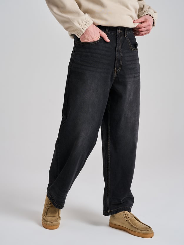 Джинсы широкие багги