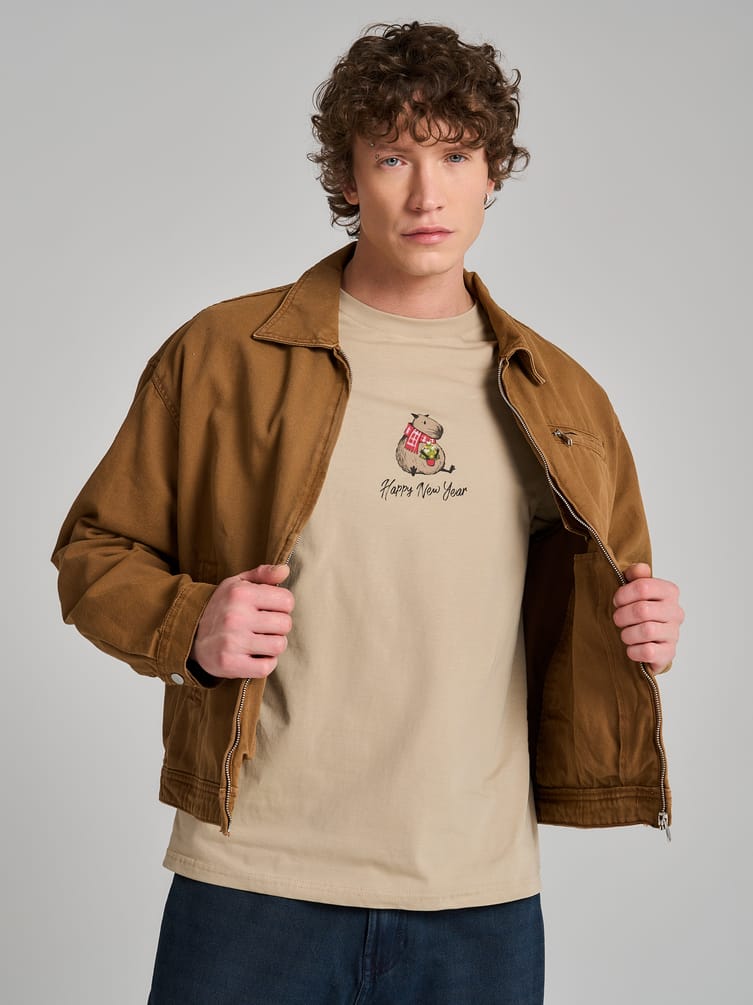 Футболка из хлопка с новогодним принтом