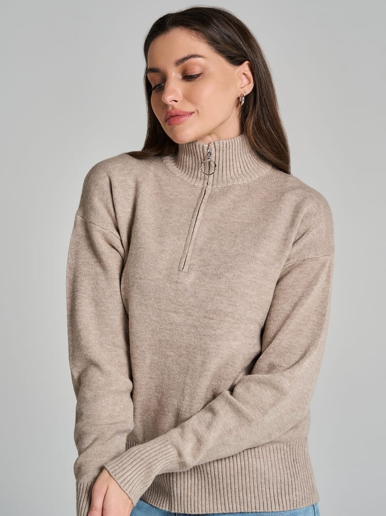 Свитер с горлом на молнии
