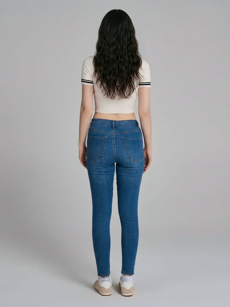 Джинсы скинни с высокой талией