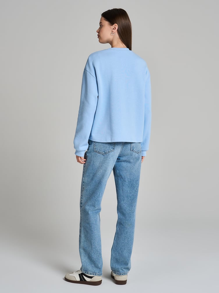 Трикотажный свитшот в рубчик