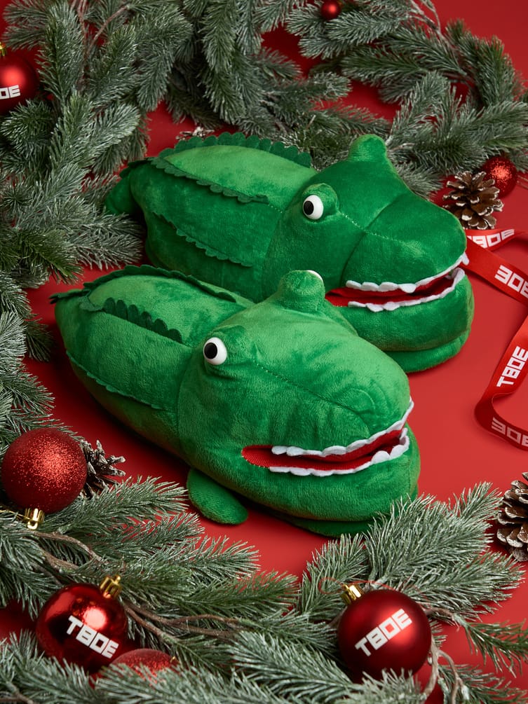 Плюшевые тапки-игрушки крокодилы