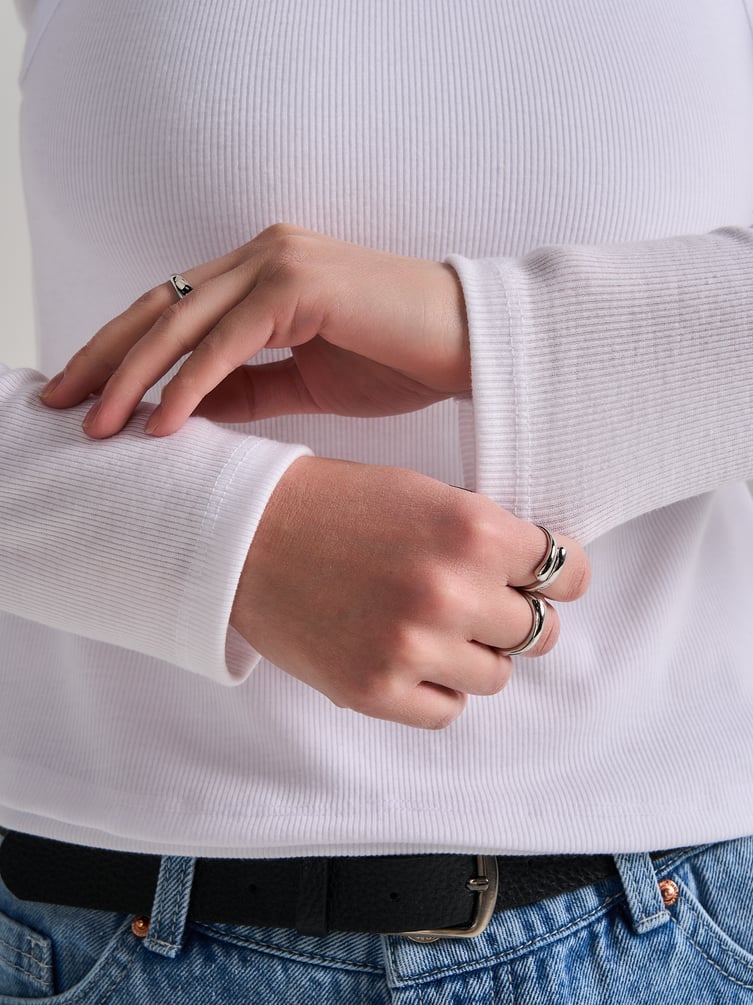 Лонгслив с майкой в рубчик