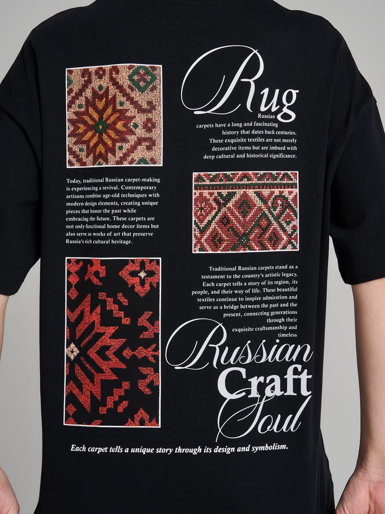 Футболка оверсайз с принтом Russian Vibes