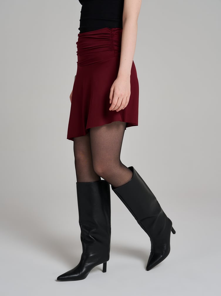 Мини юбка асимметричная с широким поясом