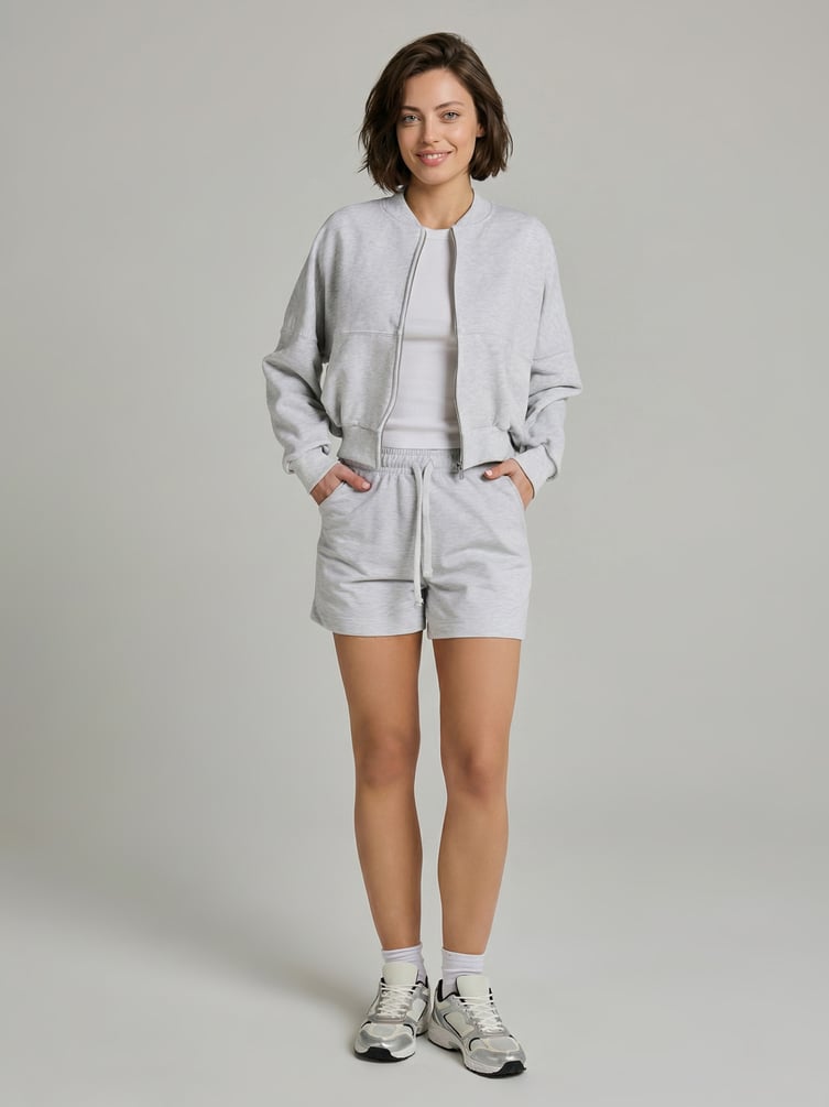 Толстовка бомбер укороченная