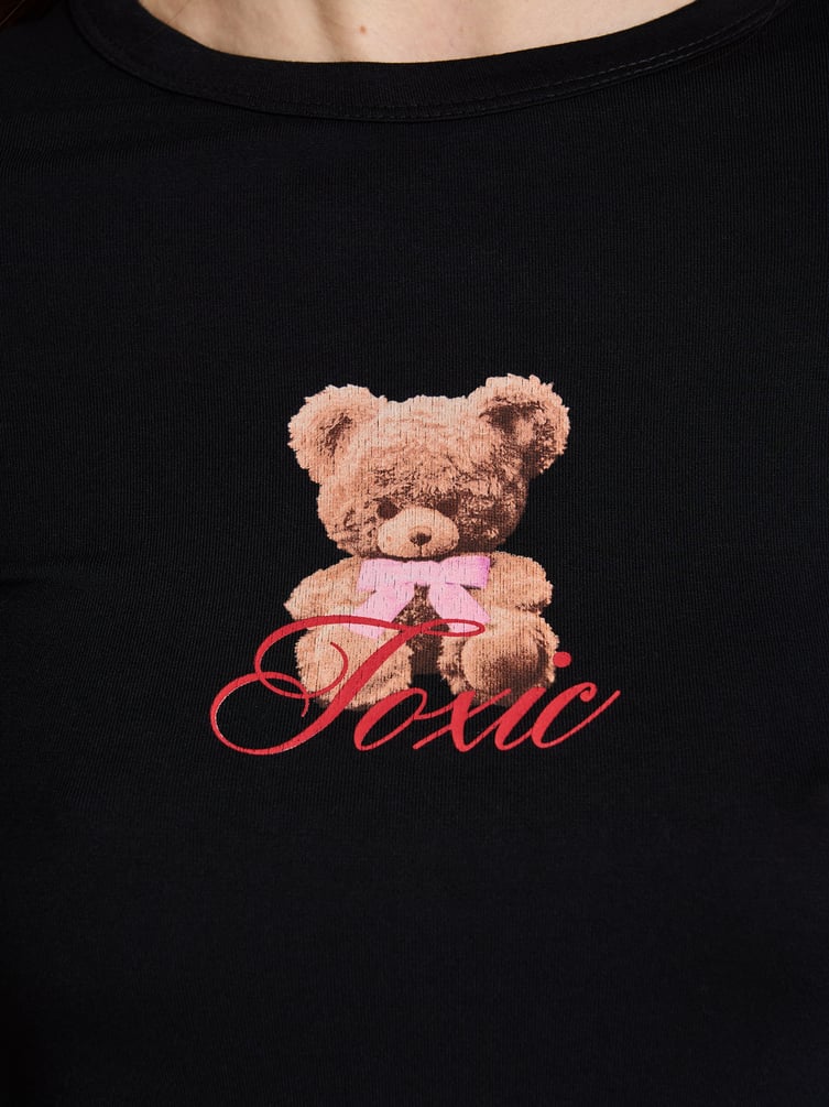 Лонгслив облегающий с принтом