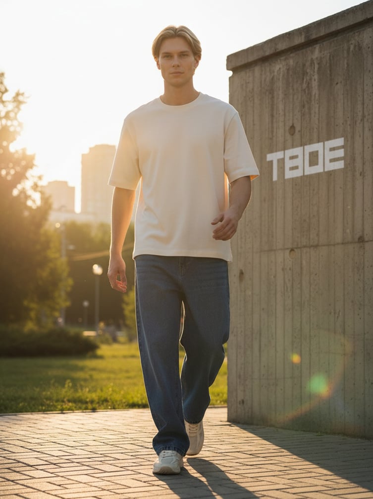 Джинсы багги широкие