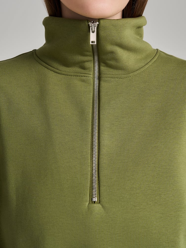 Свитшот без начеса с высоким горлом