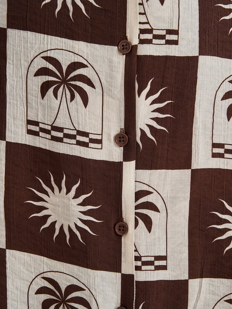 Рубашка летняя с принтом и коротким рукавом