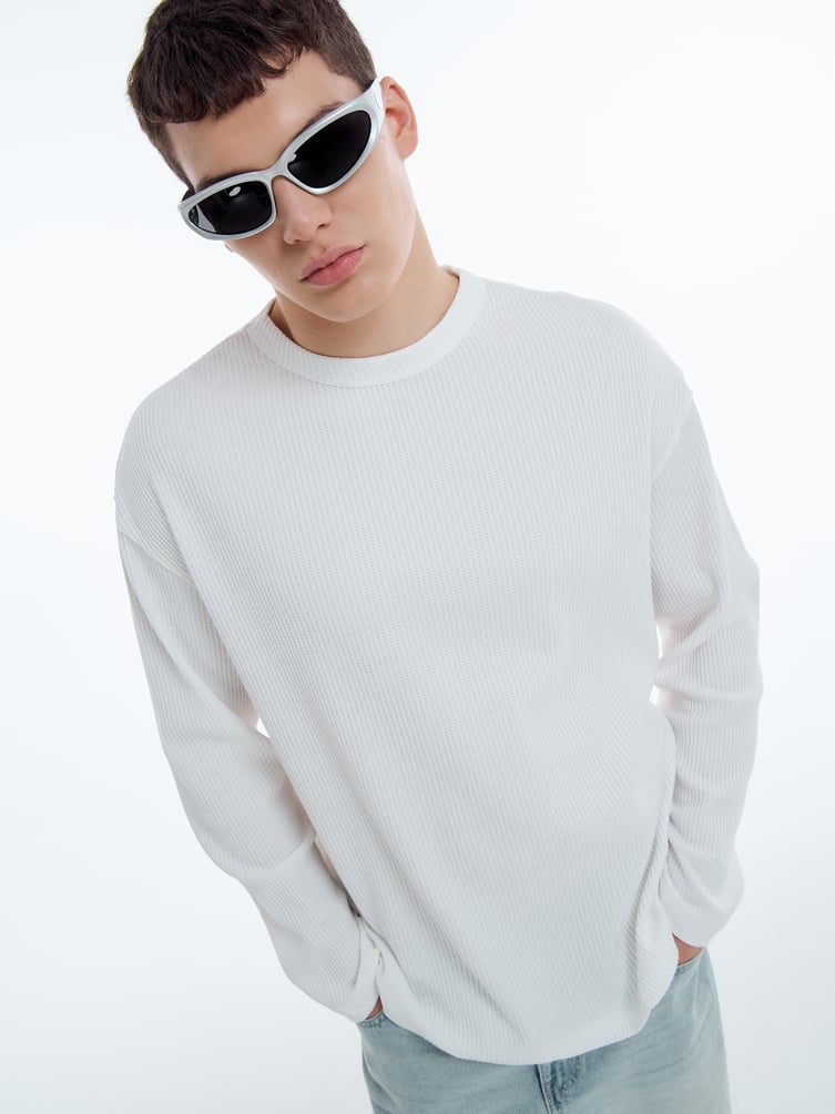 Лонгслив базовый вафельный