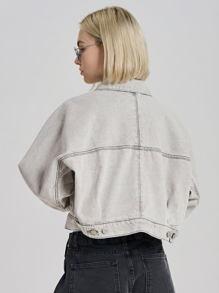 Куртка джинсовая оверсайз укороченная