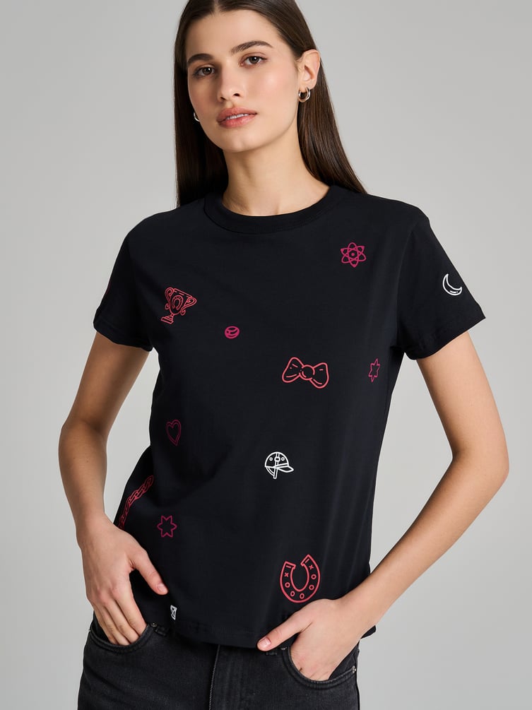 Хлопковая футболка с принтом