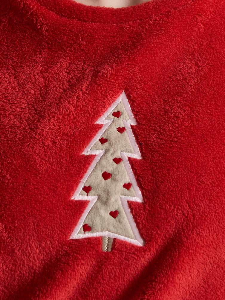 Пижама плюшевая новогодняя с брюками