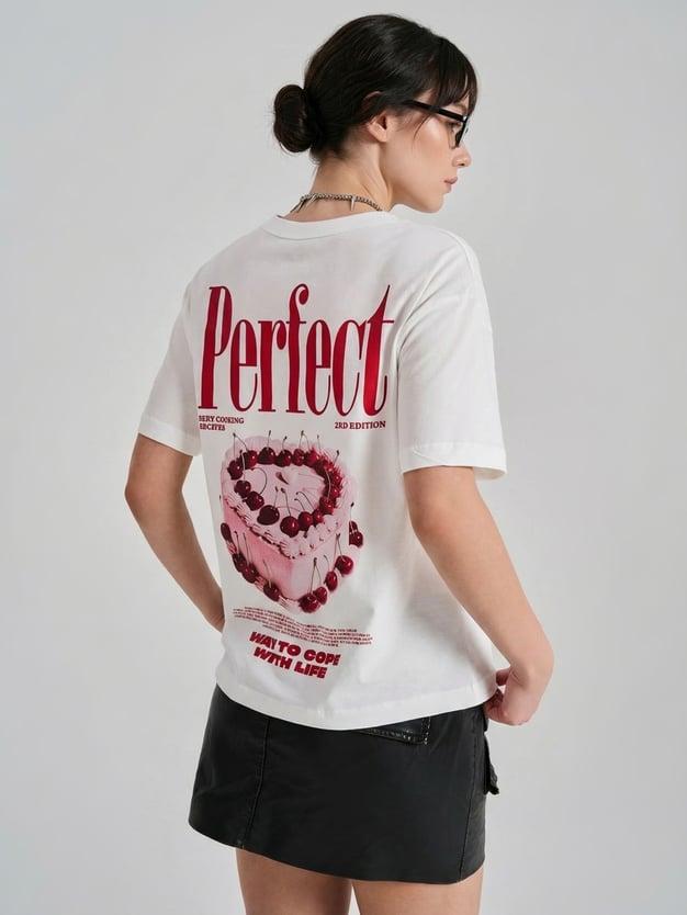 Футболка хлопковая с принтом на спине