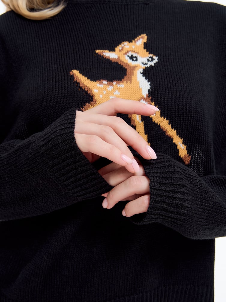 Джемпер трикотажный с принтом