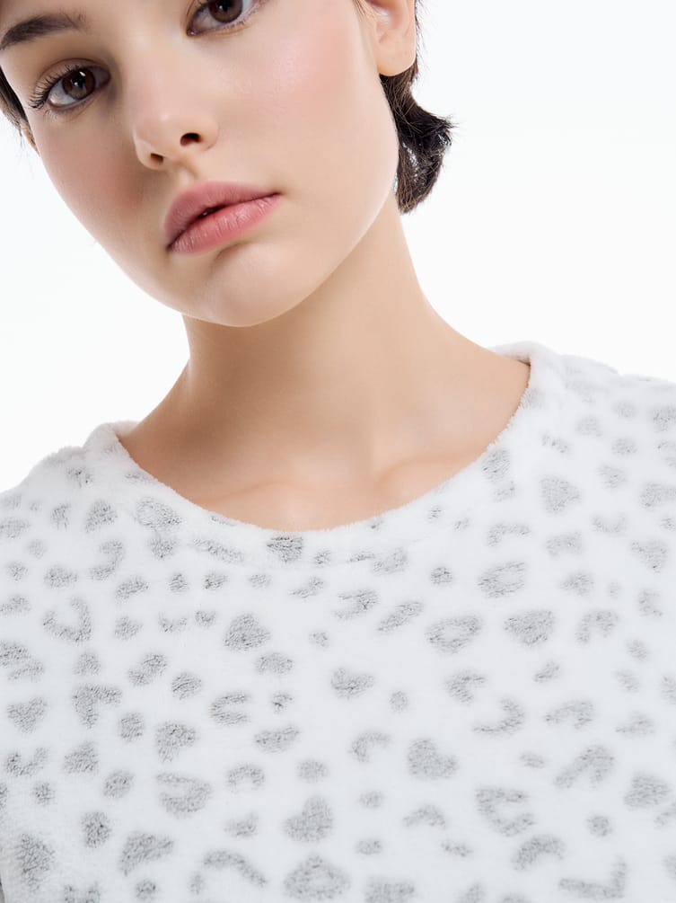 Плюшевая пижама с лонгсливом и брюками