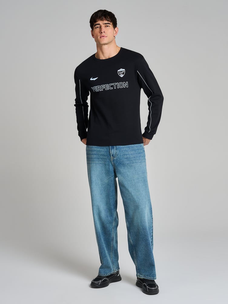 Лонгслив из хлопка с надписью Perfection