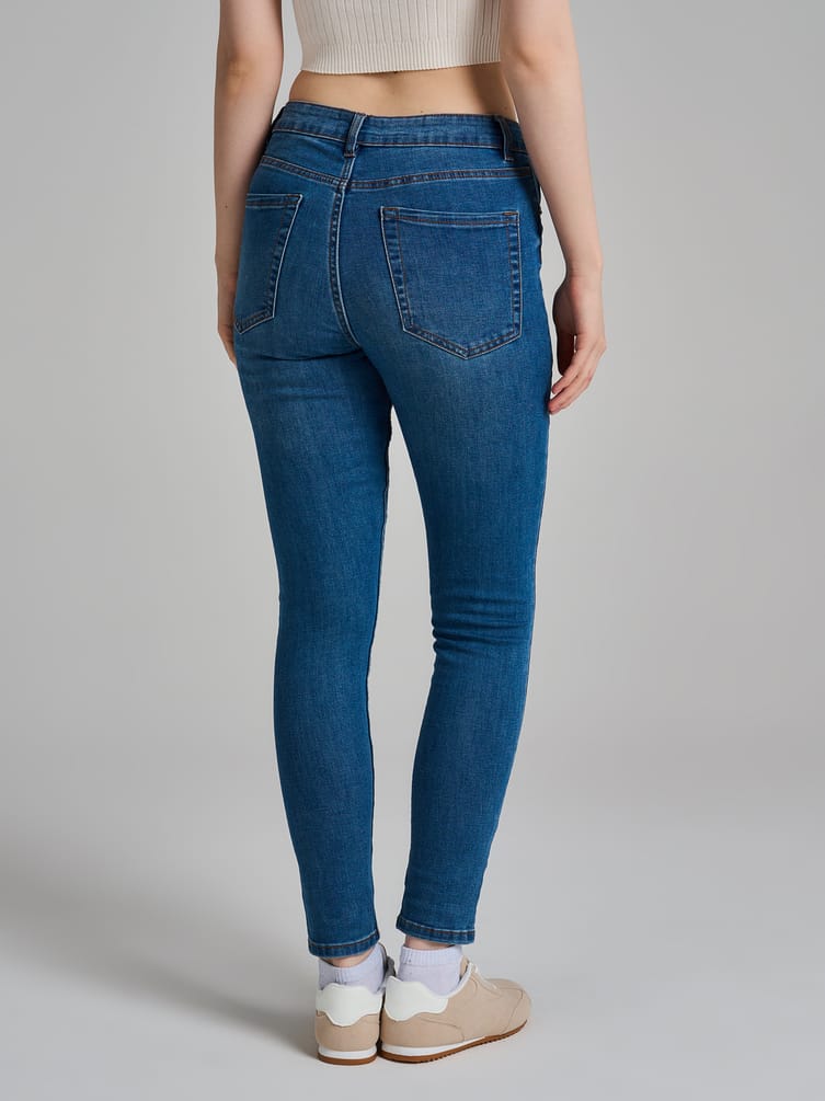 Джинсы скинни с высокой талией