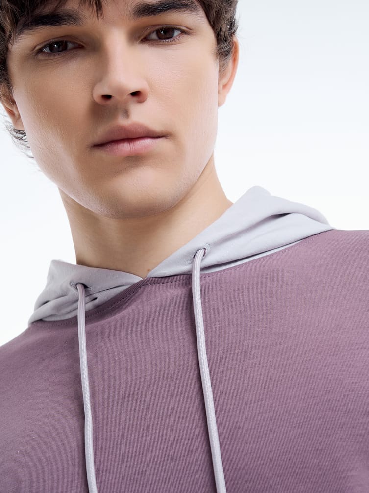 Худи оверсайз с контрастным капюшоном