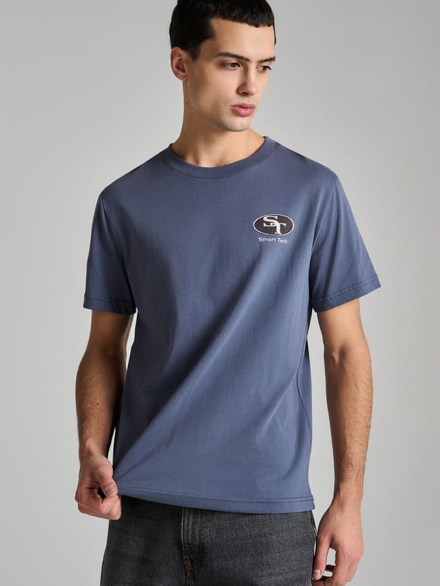 Хлопковая футболка с принтом Smart Tech
