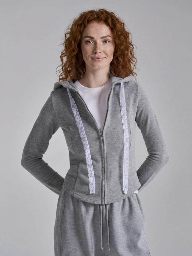 Толстовка с кружевными завязками