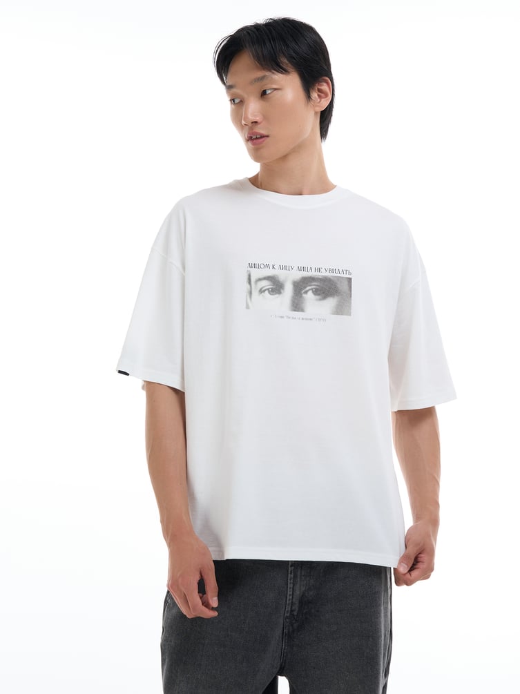 Футболка оверсайз с принтом Есенина