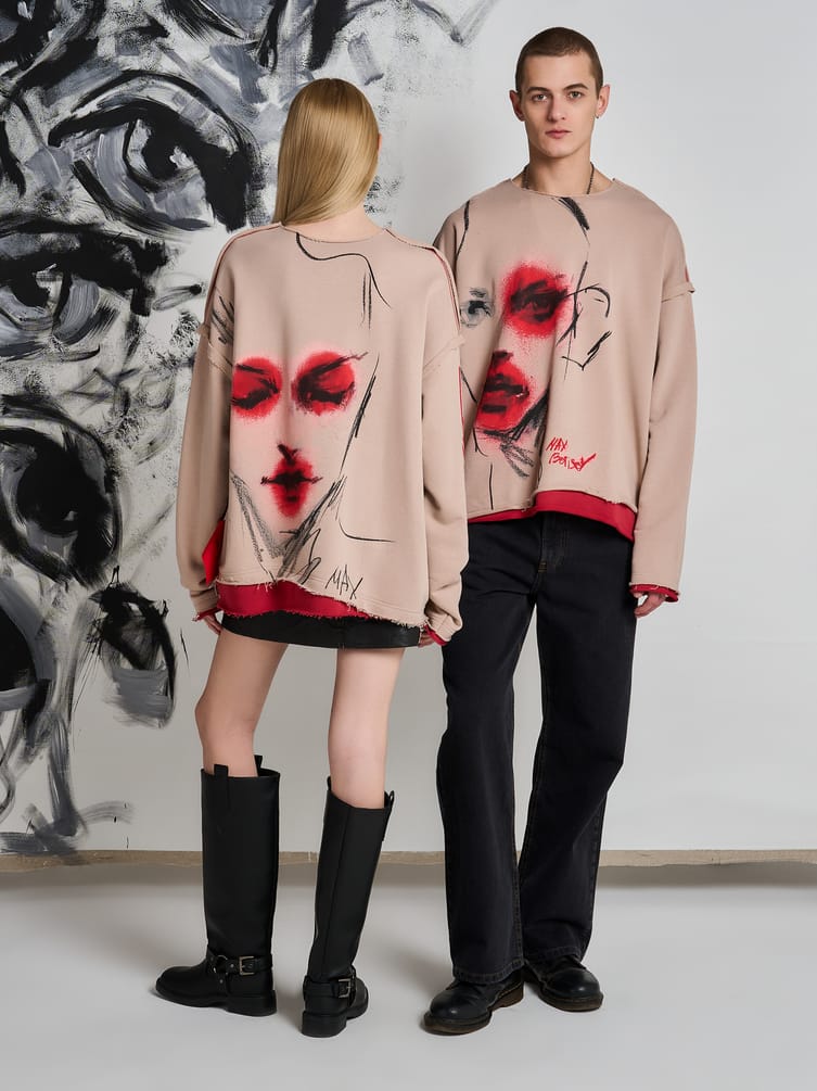 Свитшот оверсайз с принтом Макс Борисов