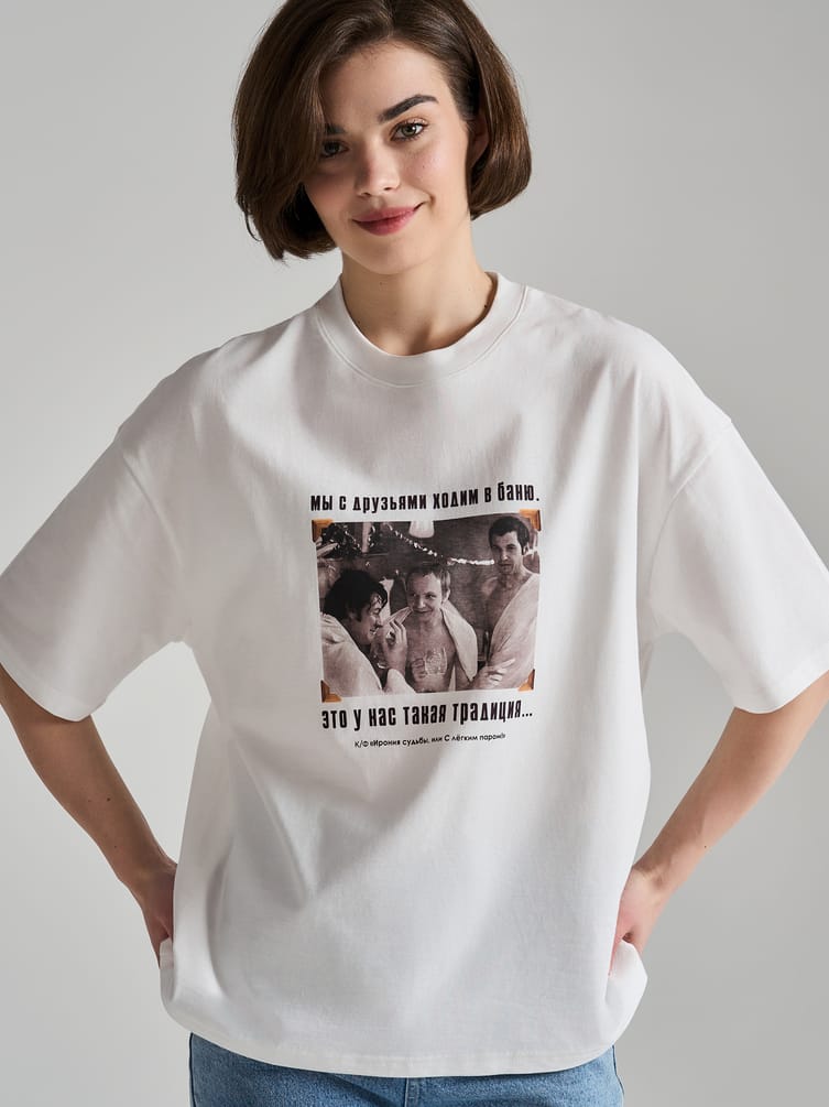 Футболка оверсайз с принтом Мосфильм