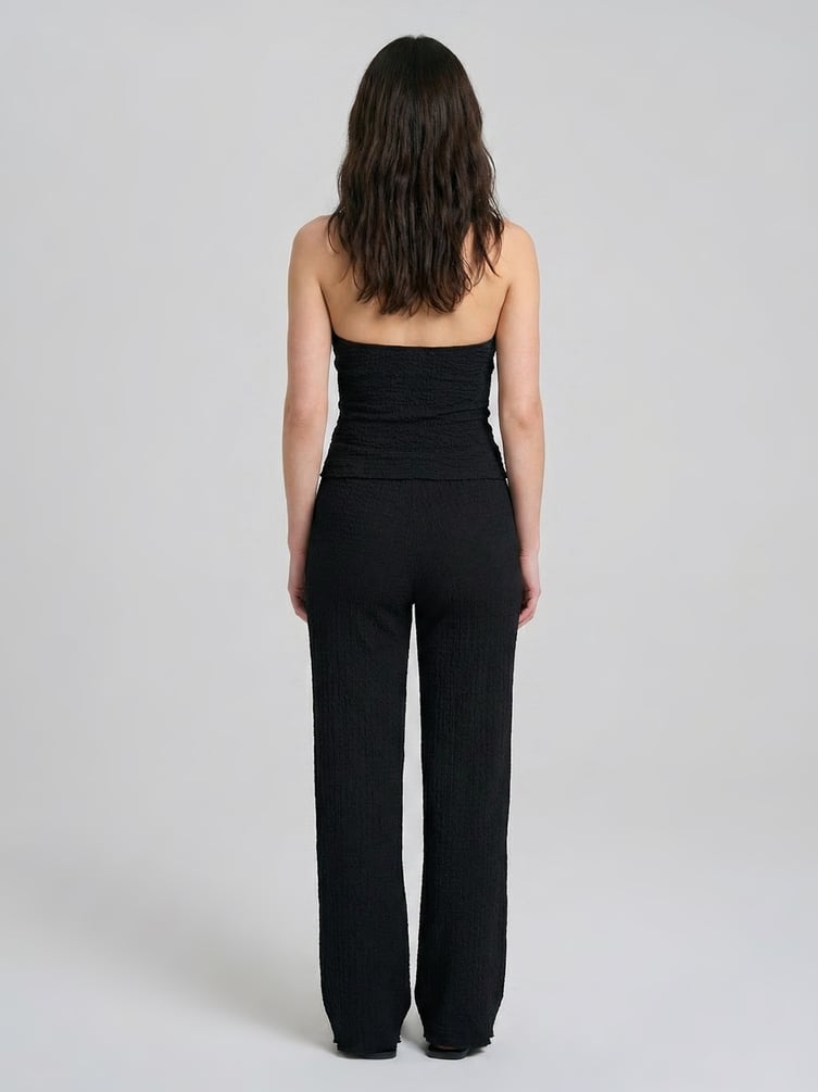 Брюки прямые летние из жатой ткани