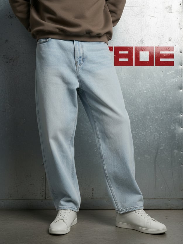 Джинсы багги широкие