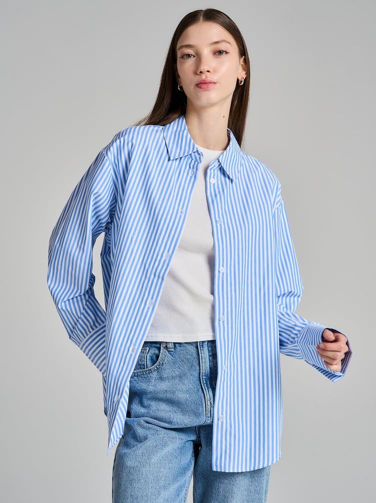Удлиненная рубашка в полоску