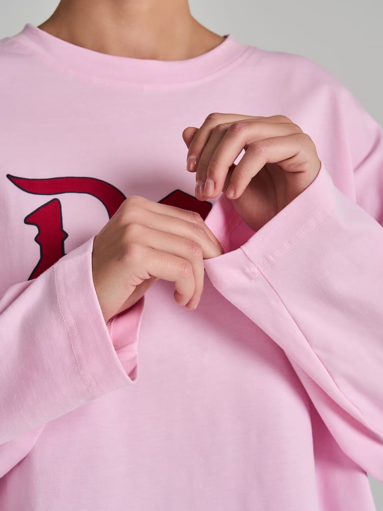 Лонгслив оверсайз с надписью