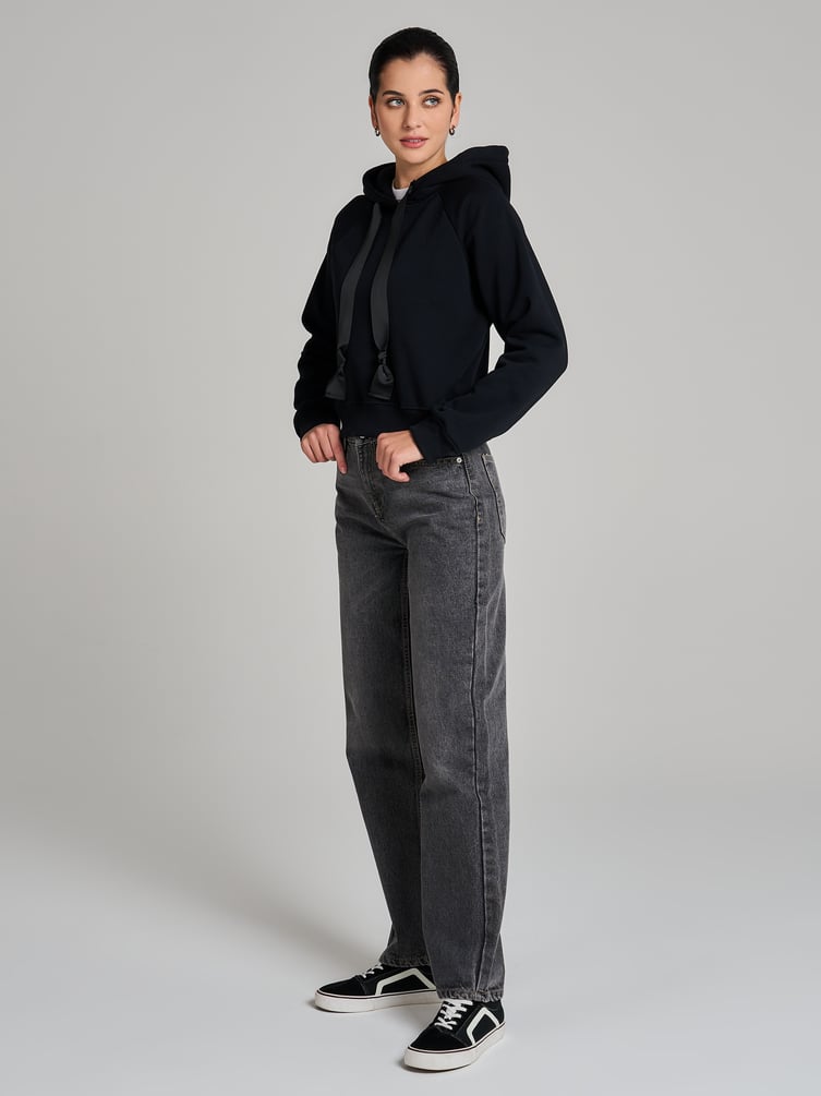 Теплое худи укороченное с начесом