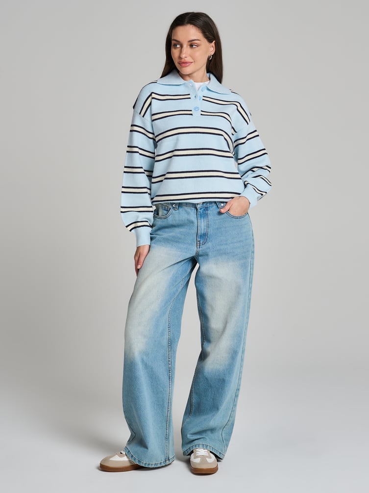 Свитер-поло в полоску