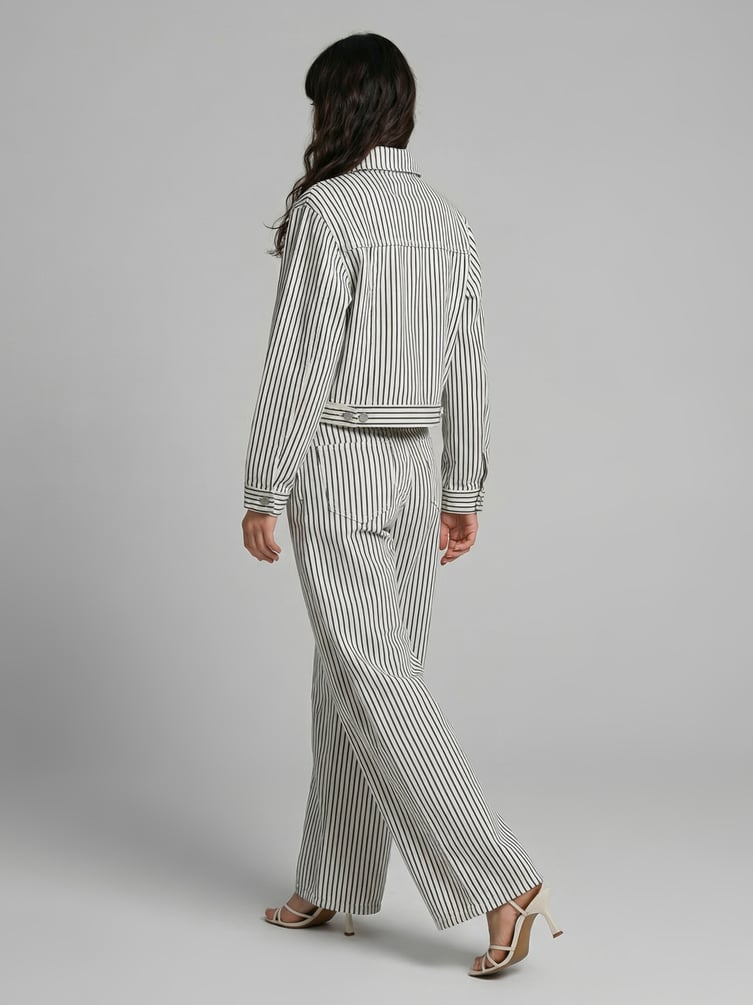 Куртка джинсовая в полоску