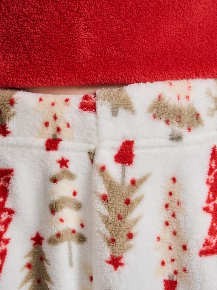 Пижама плюшевая новогодняя с брюками