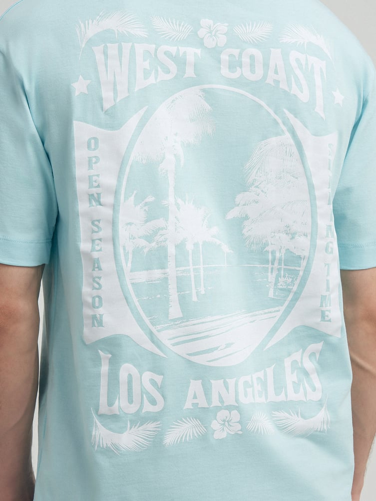 Хлопковая футболка с принтом на спине