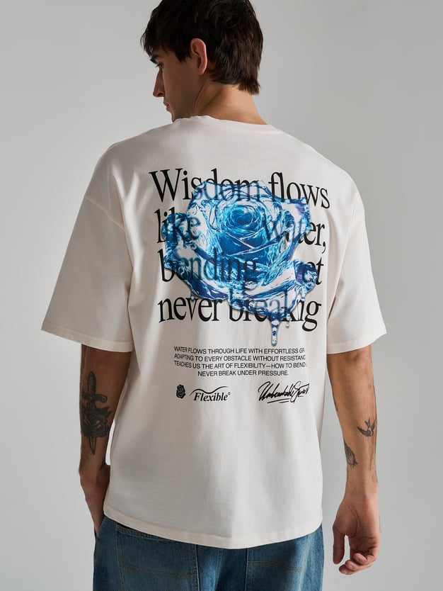 Футболка оверсайз с принтом на спине