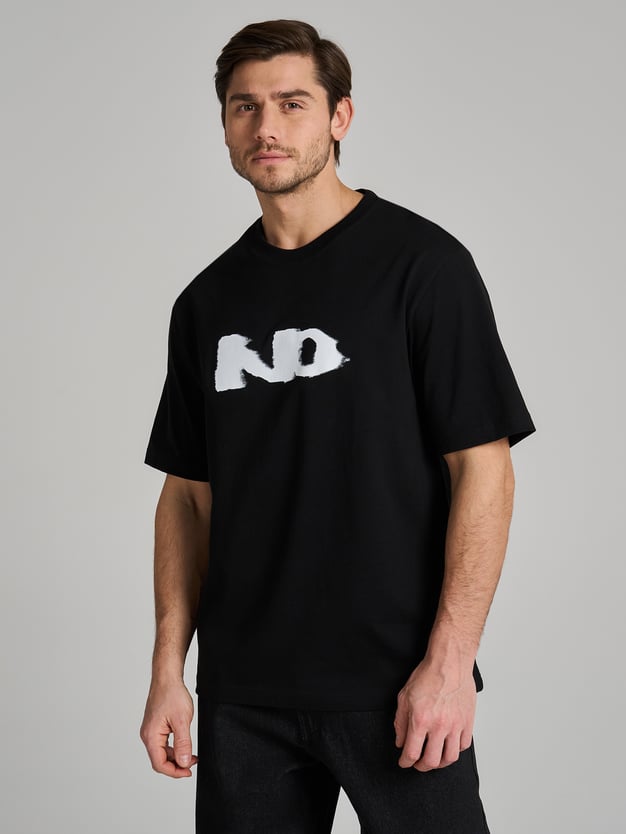 Футболка оверсайз  из хлопка с надписью