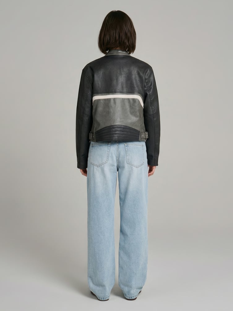 Джинсы прямые со смещенными боковыми швами