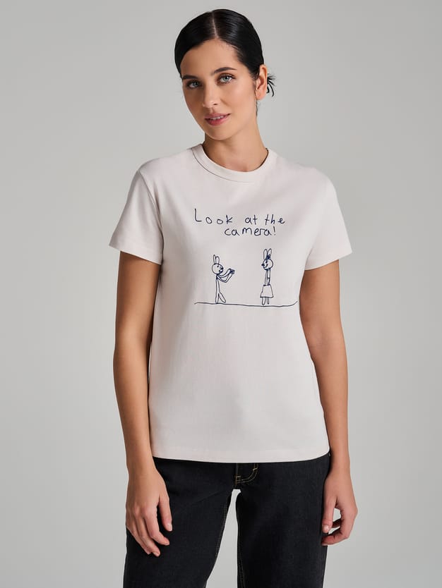 Футболка из хлопка с принтом